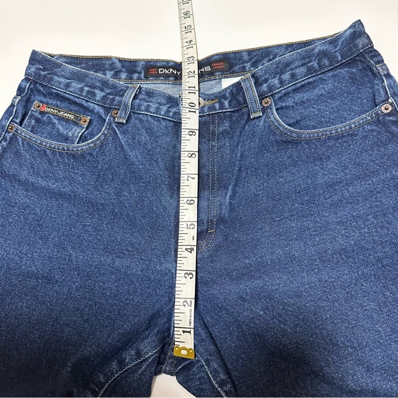 DKNY Dark Wash Straight Leg Inside Slit Jeans SZ 12 - Picture 8 of 9